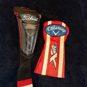 Titleist 913D Driver and Callaway XR Golf Club Headcovers Bundle Red Black White